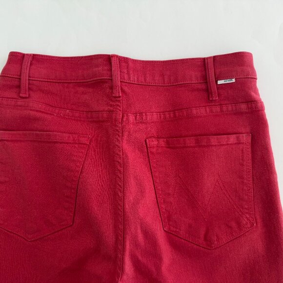 Mother The Hustler Ankle Fray in Never a Dull Moment Coated Red Size 30 - Picture 11 of 14